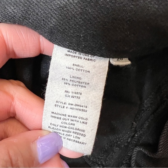 Helmut Lang Black Vain High Rise Rolled Boyfriend Women’s Denim Shorts Sz 26 - Picture 8 of 10